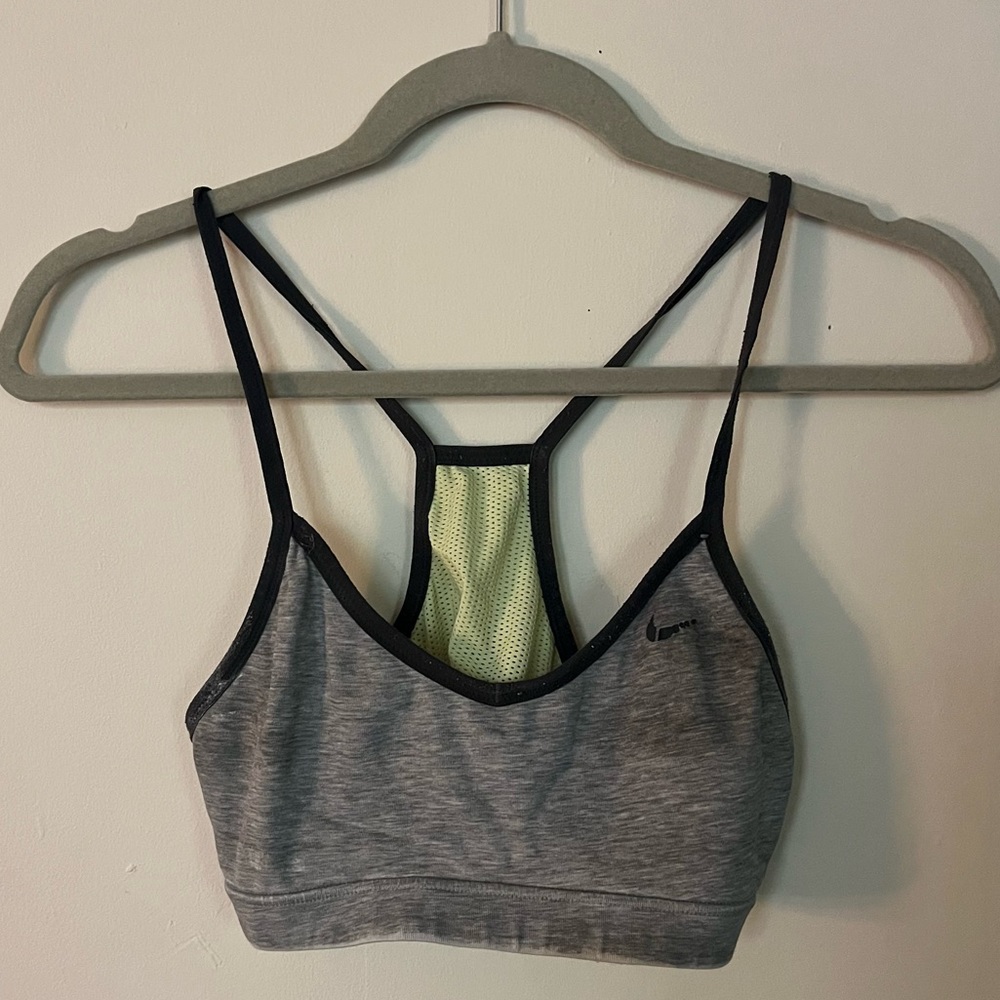 Nike Sports Bra Ventilation Back Grey/Yellow